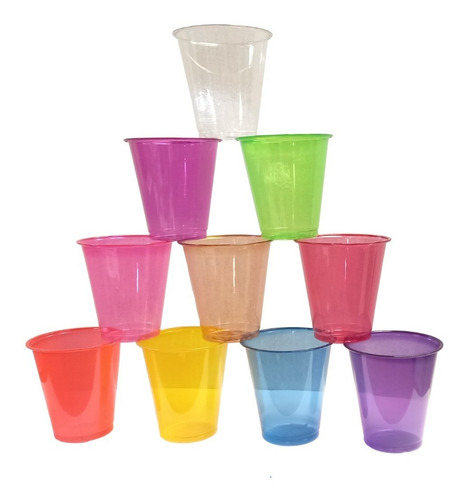 Vasos Para Fiesta De Neon Desechables C/25 Pzas