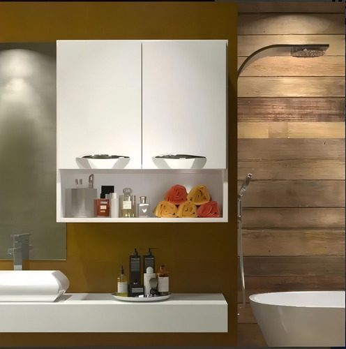 Mueble de cocina con 2 mostradores de pared con separadores, 1,50 m, color blanco