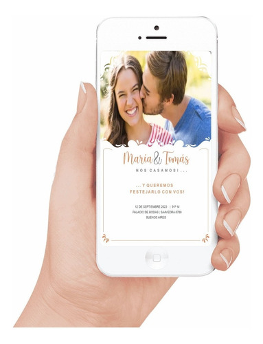 Tarjeta Casamiento Con Foto Invitación Digital  Whatsap