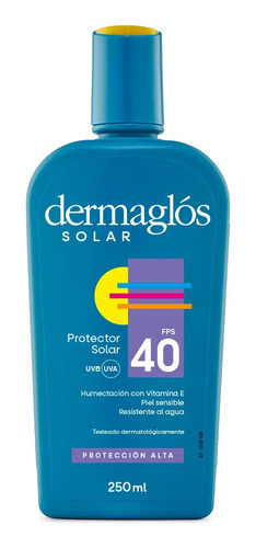 Dermaglós Protector Solar Con Vitamina E - Fps 40 - 250 Ml