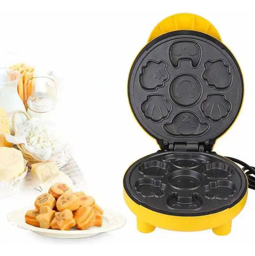 Maquina Mini Waffles Waflera Antiadherente 7 Diseños Pro Max