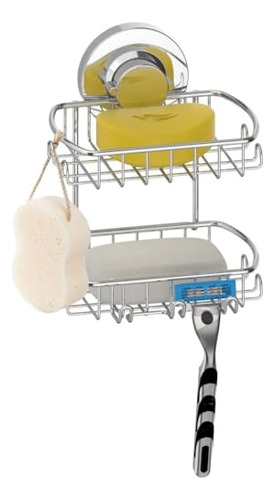 Jabonera Para Ducha 2 Niveles Acero Inoxidable Resistente