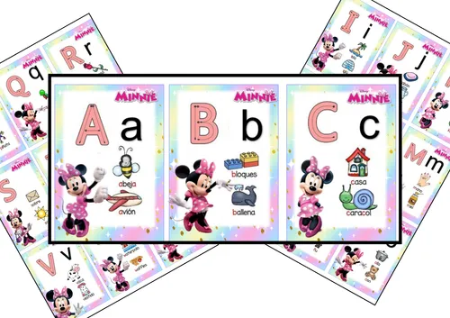 Kit Imprimible Abecedario Minnie Mouse Editable
