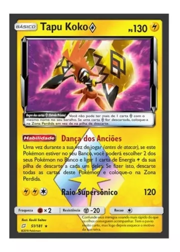 Pokemon Box Tapu Koko Miniatura Cards Broche Tcg Sol e Lua em Promoção na  Americanas