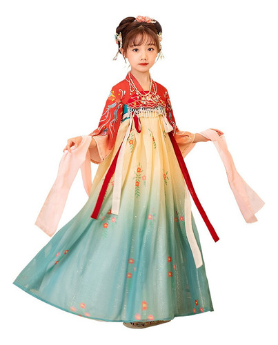 Vestido De Danza Antigua Hanfu Para Niñas, Disfraz Chino Par