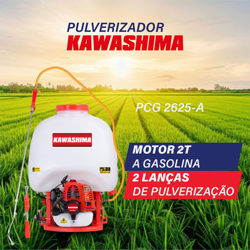 Pulverizador Costal Pcg 2625-a Kawashima Com Motor 25,6cc