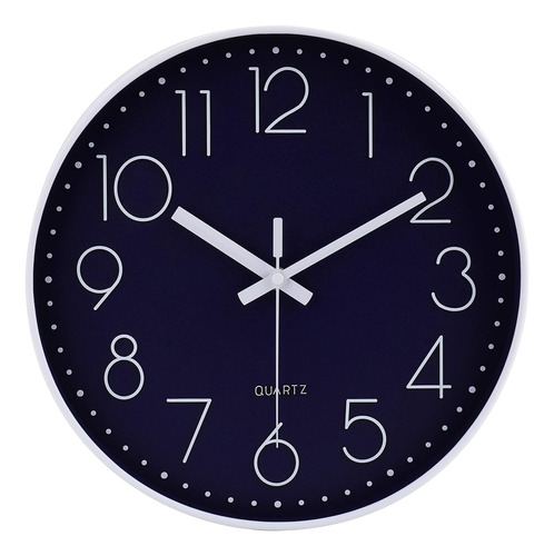 Reloj De Pared Jomparis, Abs, Diámetro 30 Cm, Azul Marino