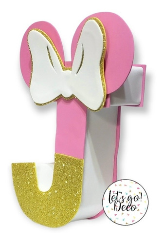 Letras 3d Minnie Mouse Pink & Gold | Candy Bar Souvenir