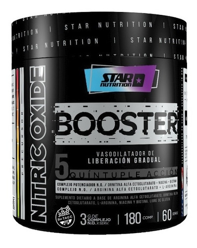 N.o. Booster 5 Star Nutrition Precursor Óxido Nítrico 180tab