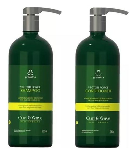 Grandha Shampoo E Condicionador Cacheados Curl & Wave 980g