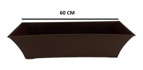 Jardinera Rectangular De Plástico Tipo Rattan 60cm