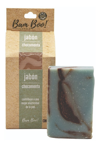 Imagen 1 de 9 de Jabón Artesanal Natural Chocomenta 100 G Bam Boo! Lifestyle
