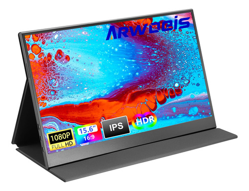 Arwoeis Monitor Portatil, 15.6 Pulgadas, Metal Ultrafino, Pa