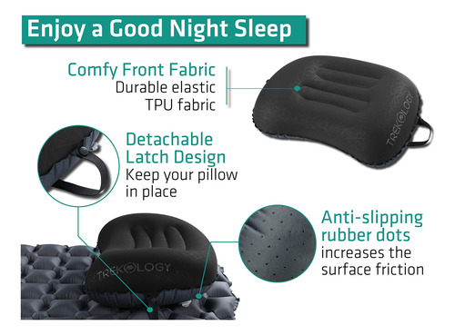Trekology - Almohada Inflable Ultraligera Para Acampar Y Via