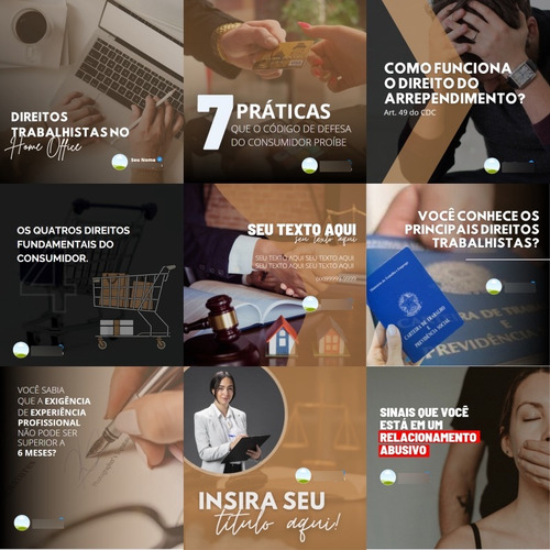 Pack Canva +20 Artes Editáveis Advogados