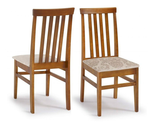 Conjunto De Mesa Madeira Maciça Com 6 Cadeiras União - Mel