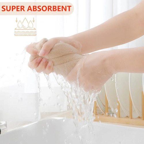 Zh Juego Cocina Algodón Gofre Ultra Suave 6 Piezas 34 X 34