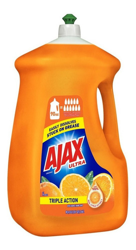 Jabón Líquido Ajax Triple Acción, Naranja 2.66 Lts.