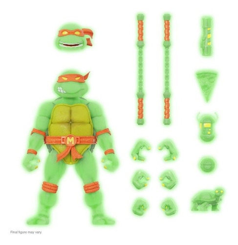 Super7 Tmnt Ultimates! Miguel Angel Glow In The Dark Mutagen