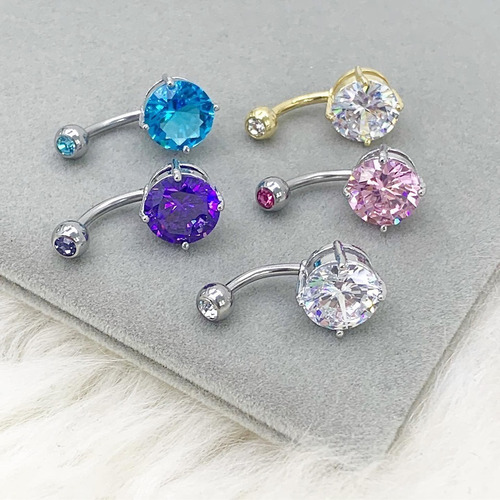 Imagen 2 de 2 de Piercing Ombligo 10mm Strass Piercing Argentina ®