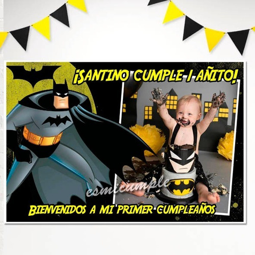 Cartel Bienvenida Cumpleaños Batman Superheroes Con Tu Foto | MercadoLibre