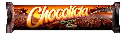 Biscoito Recheado Sabor Chocolate Chocolicia 132g