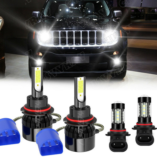 Para Jeep Liberty 02-07 Faros Delanteros Led Hi/lo+focos Ant