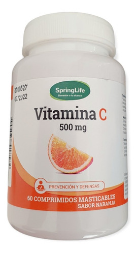 Vitamina C 500mg - Springlife - 60 Comprimidos Masticables