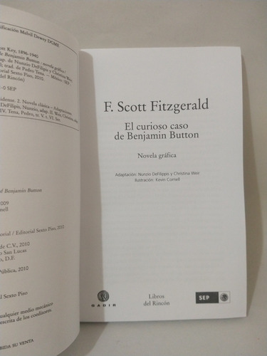 El Curioso Caso De Benjamin Button F Scott Fitzgerald (Usado)
