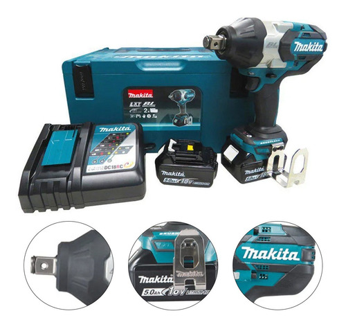 Chave De Impacto A Bateria 18v 3/4 1050nm Dtw1001rtj- Makita