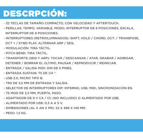 Imagen 3 de 11 de Controlador Midi Behringer Swing 32 Usb