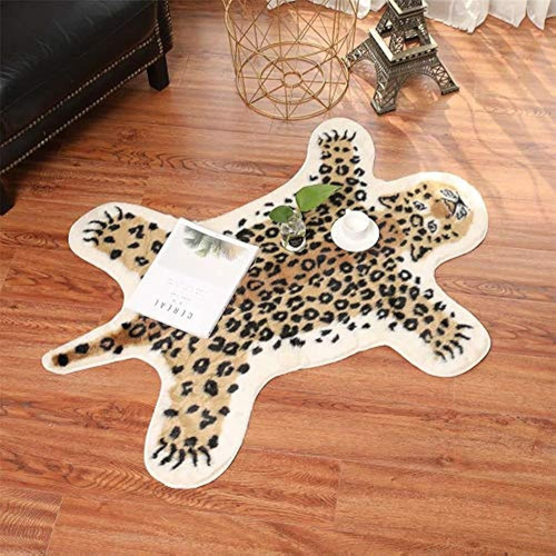 Alfombra Con Estampado De Leopardo, Piel De Vaca Sintética, 