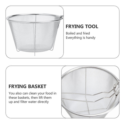 Cesta Para Freír Patatas Fritas De Acero Inoxidable, 2 Unida