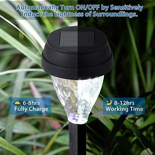Imagen 3 de 7 de Paquete De 12 Luces Solares Led Para Senderos/aceras/jardín/