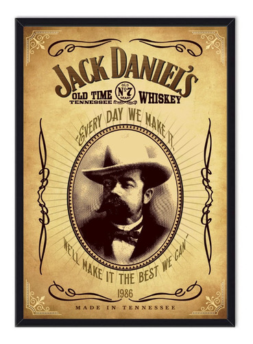 Cuadro Enmarcado - Póster Jack Daniels - Vintage 