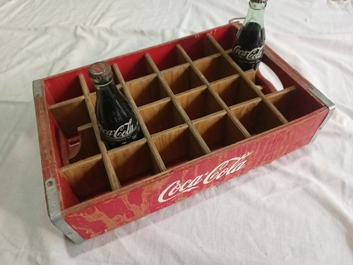 Caja Refresquera De Madera Coca-cola Reja 24 Espacios 80s