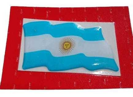 Calco Resinado Sticker Bandera Argentina Flam. 70 Mm X 45 Mm