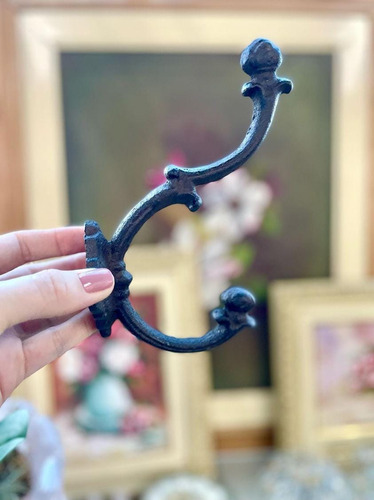 Gancho Infinito Cabideiro Suporte De Parede Ferro Rústico Cor Marrom
