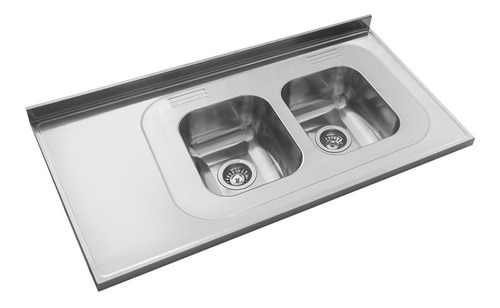 Mesadas Cocina Acero 430 Johnson 120x61 Bacha Doble Derecha