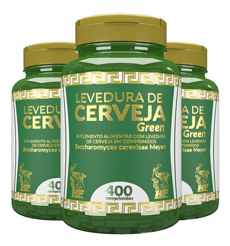 Levedura De Cerveja Green+ Hf Suplements 3x 400 Comp