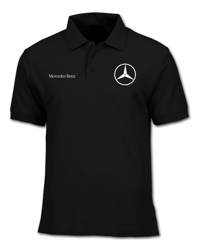 Camiseta Tipo Polo Mercedes-benz Logos Bordados