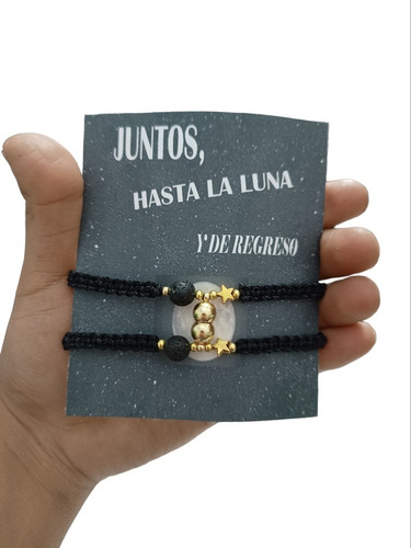 Pulsera De Imán Pareja Luna Y Estrellas Amor Infinito Novios