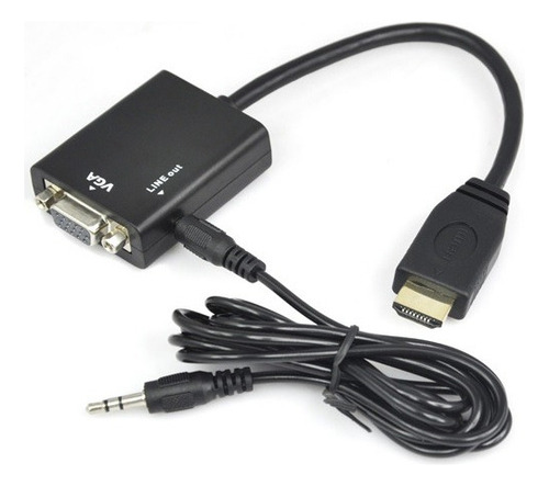 Adaptador HDMI macho para Vga fêmea com Audio Pro