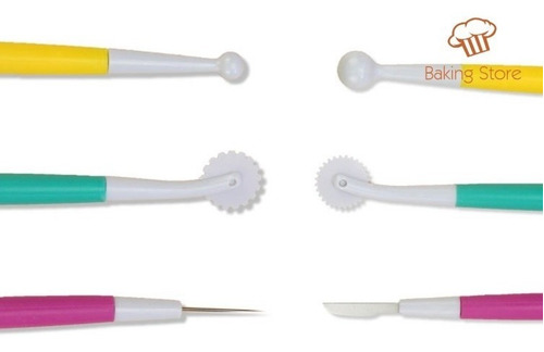 Imagen 3 de 6 de Set 3 Estecas Para Principiantes Fondant Porcelana Fría