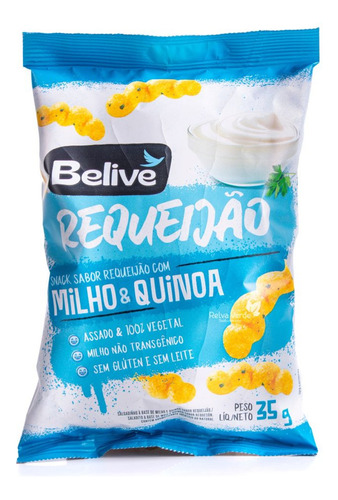 Snack De Milho Belive Requeijão Sem Glúten 35g