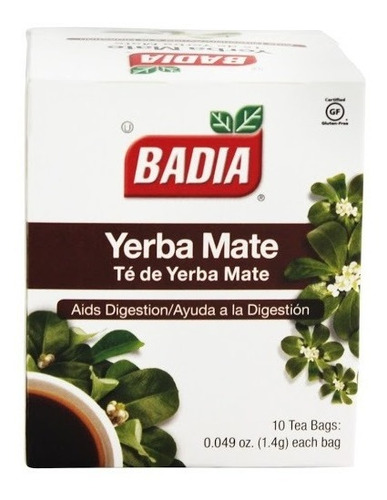 Imagen 1 de 3 de Te De Yerba Mate Ayuda A La Digestion Badia Sin Caffeina