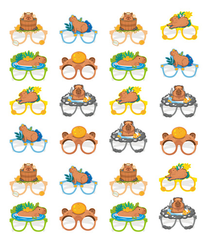 24pzs Carpincho Gafas Máscaras Fiesta Regalos Atrezzo