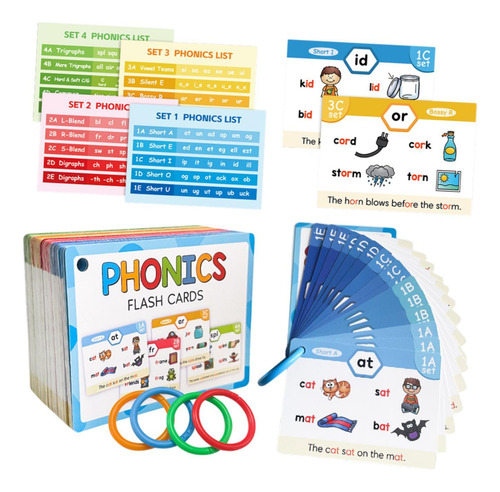Phonics Flash Cards Actividad De Estudio Educativo, 65