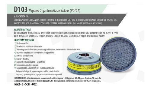 Filtro Carbón Activado Ap D103 Gases Ácidos 2 Piezas