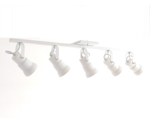 Spot Luminaria Trilho Canopla Branco 5 Lampadas E27